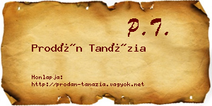 Prodán Tanázia névjegykártya
